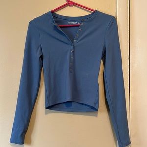 New Abercrombie Long-Sleeve Seamless Rib Fabric Henley